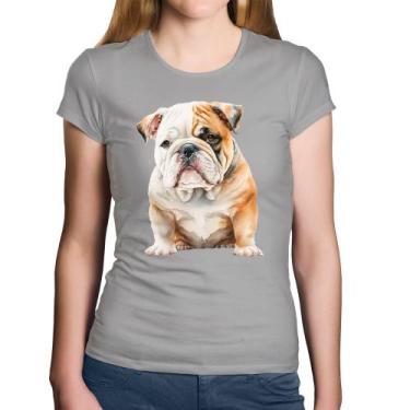 Imagem de Baby Look Algodão Bulldog-Inglês - Foca na Moda, Cinza, GGG