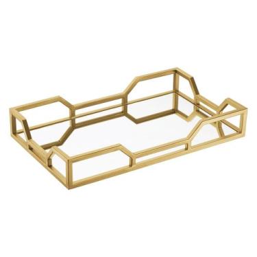 Imagem de Bandeja Hara Elizabeth Espelhada 63x37,5x8cm, Dourado
