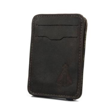 Imagem de Carteira Masculina Mágica Tripla Em Couro Estampa Nossa Senhora Aparec