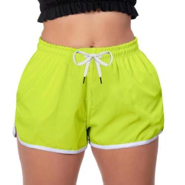 Imagem de Short Praia Feminino Verde Neon Poliéster Soltinho - MP Moda Masculina