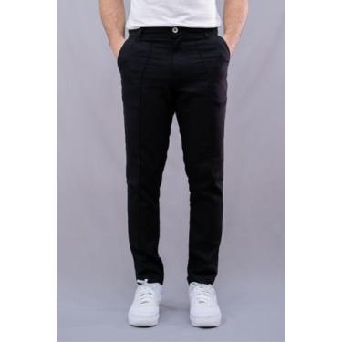 Imagem de Calça Masculina Casual Alfaiataria De Linho - Opus, Preto, 38