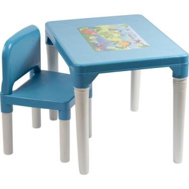 Imagem de Mesinha e Cadeira Dinossauro Azul para Crianças - STYLL BABY