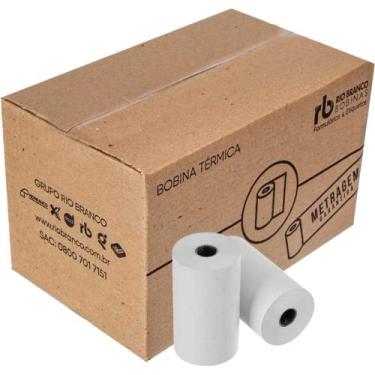 Imagem de Bobina Térmica 80MM X 30M Branca 48G - Caixa com 30 - Rio Branco Bobin