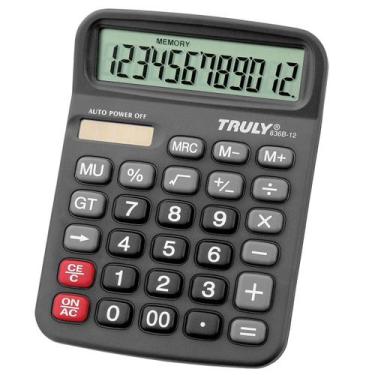 Imagem de Calculadora Truly 836B-12 - 12 Digitos - Cinza