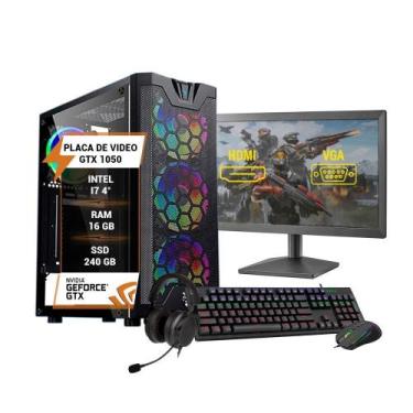 Imagem de Pc Gamer Completo Intel Core I7 4 16Gb Gtx 1050 Ssd 240Gb - Wj Info