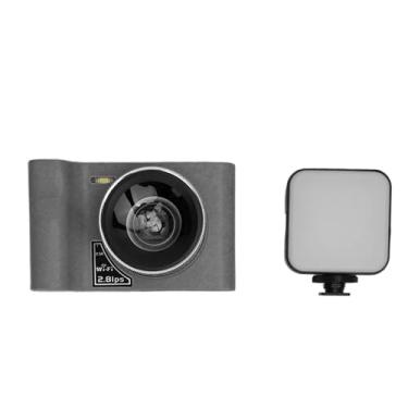 Imagem de Câmera Digital 2,5K 24MP Tela de 2,8 Polegadas Zoom Digital 16X Câmera Digital Multifuncional Câmera para Vlogging Com Luz de Preenchimento (Preto)