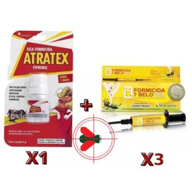 Imagem de Kit Casa Livre De Formigas Atratex 1 Un +  3 Gel 7 Belo - AtratexGel