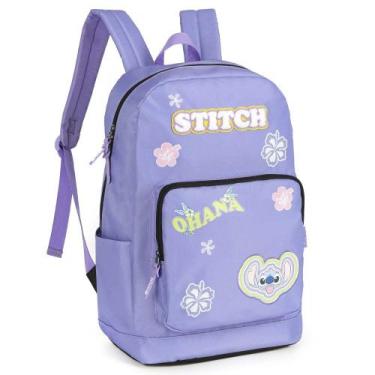 Imagem de Mochila Escolar Stitch Ohana Original Luxcel, Lilás