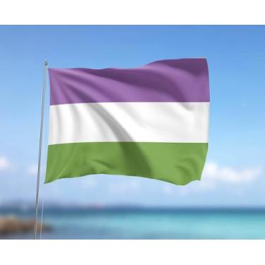Imagem de Bandeira Genderqueer LGBTQIA+ 80cmx140cm Tecido Oxford 100% Poliéster 
