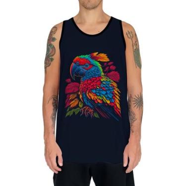 Imagem de Camiseta Regata Aves Araras Vermelha Cores Papagaios HD 1 - Enjoy Shop