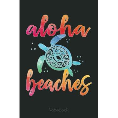 Imagem de Watercolor Aloha Beaches Turtle Hawaiin Sea Turtles Notebook: Drawing Journal and Summer Notebook for Children Summer Journal For Kids With Writing Prompts, Interactive Diary Scrapbook