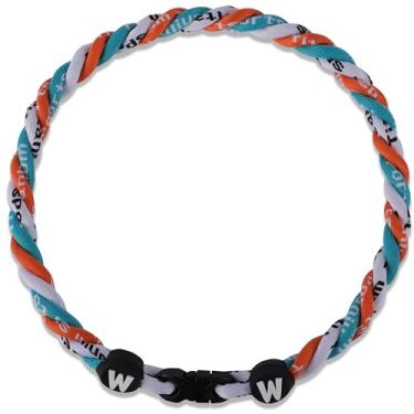 Imagem de Willtok Colares de beisebol esportivos premium para roupas/campo esportivo, colar de beisebol clássico para fãs de esportes com design de tornado torcido de corda tripla, 18inches, Nylon Silicone