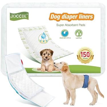 Imagem de JOCCIK Forros de Fraldas para Cães 150Ct Super Macios e Absorventes Almofadas de Reforço de Fraldas para Cães para Faixas de Barriga de Cães Masculinos Ou Fraldas para Cães Femininos(Regulares, 150 Un