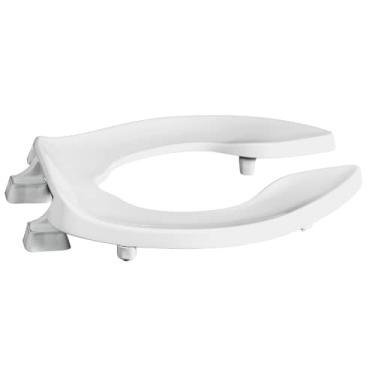 Imagem de Centoco Assento sanitário elevado de 5 cm para idosos, alongado, frente aberta sem capa, comercial, plástico, feito nos EUA, HL1500STSCC-001, branco