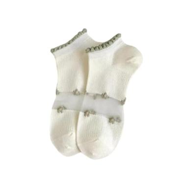 Imagem de 2 pares - Meias femininas primavera/verão edição coreana finas curtas japonesas doces florais de corte baixo femininas de corte baixo - emendas juntas