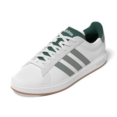 Imagem de adidas Grand Court 2.0 Tênis masculino, Branco/Verde Prateado/Verde Colegiado, 40