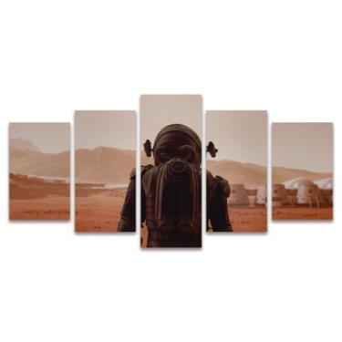 Imagem de Quadro Mosaico Decorativo Marte Asatronauta Planeta Vermelho Sonda Esp