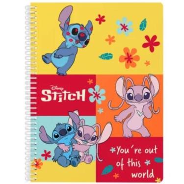 Imagem de Caderno Stitch Angel Tamanho Grande Arame 160 Folhas Escolar - Cultura