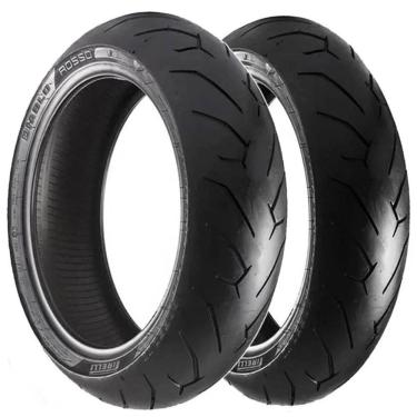Imagem de Par De Pneu Cbr600f 190/55Zr-17 75W + 120/70Zr-17 Diablo Rosso Ii Tl 58W Hornet Cb1000