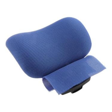 Imagem de YWJLQH Encosto de cabeça ajustável para cadeira de escritório, acessórios de substituição, móveis macios, travesseiro de cabeça para cadeira de trabalho, Azul