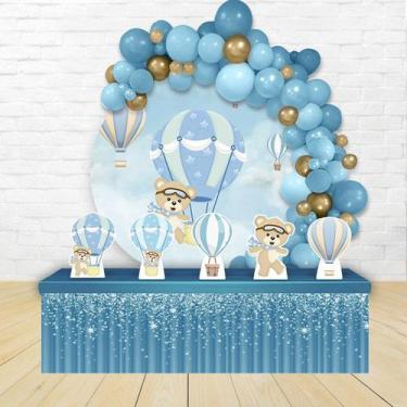Imagem de kit festa painel redondoDecoração Urso Ursinho Baloeiro 1,50 Diâmetro 