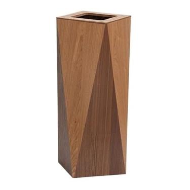 Imagem de Cesto de lixo de cozinha de madeira sem tampa, cesto de lixo moderno em forma de losango cesto de lixo com balde interno para sala de estar, quarto, casa, cesto de lixo de escritório (multicolorido,