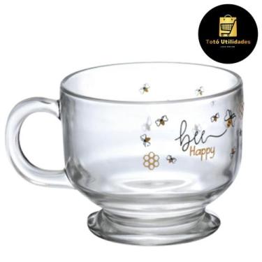 Imagem de Caneca Jumbo Honey em Vidro Linha Bee Happy 500ml Hauskraft