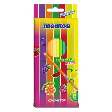 Imagem de Lápis de Cor 12 Cores Mentos Neo-Pen Com Cheirinho Compactor - Compact