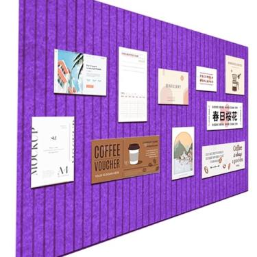 Imagem de Placas de cortiça grandes de feltro para escritório, 89 x 59,9 cm, quadro de fotos de feltro, quadro de avisos para decoração de casa, painéis de redução de ruído para notas, pacote com 6, roxo
