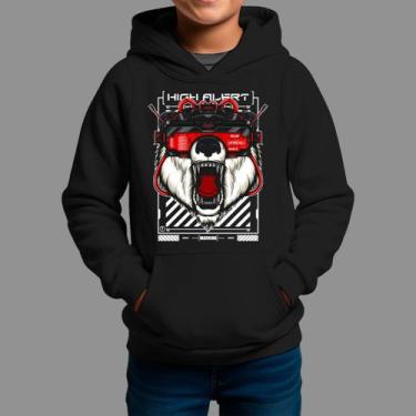 Imagem de Moletom Canguru Infanto Juvenil Algodão Casual Moda De Rua Inverno Blu