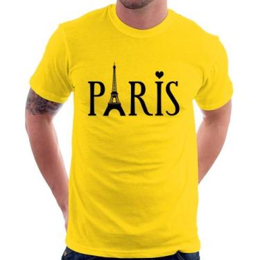 Imagem de Camiseta Paris Torre Eiffel - Foca na Moda, Amarelo, GG