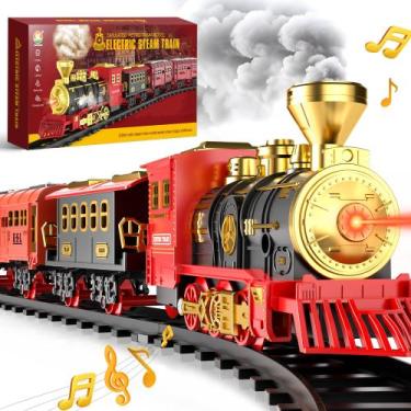 Imagem de Trem de Natal RODNM com Fumaça, Luzes e Som - Brinquedo Infantil (2 a 
