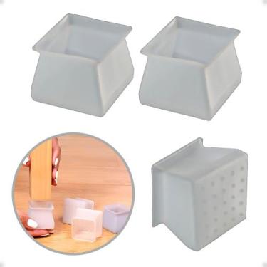Imagem de Kit 24 Peças Protetor Para O Pé Da Cadeira/mesa De Silicone Quadrado o
