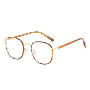 Imagem de HCPIHF Armação de óculos transparente feminina masculina com bloqueio de metal óculos feminino, 6, tamanho único