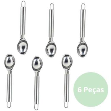 Imagem de Kit 6 Colheres de Sorvete Inox - Wincy Casa