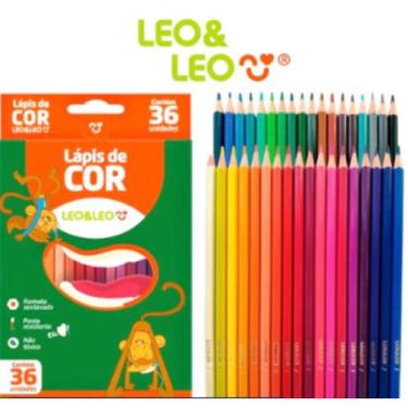 Imagem de Caixa De Lápis 36 Cores Sextavado Flex LeoLeo REF 4482 - LEO&LEO