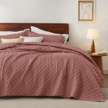 Imagem de Edredão Bedsure Queen Size, leve, rosa acinzentado