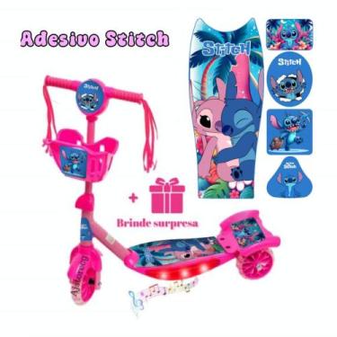 Imagem de Patinete Stick Azul e Rosa Musical 3 Rodas + Entrega em todo Brasil - 