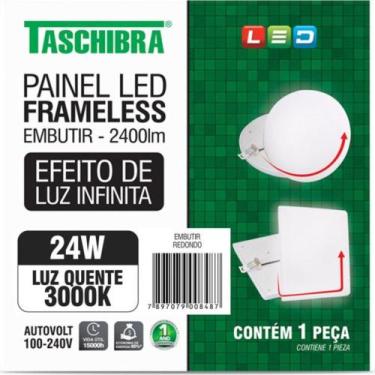 Imagem de Luminaria Led Plafon Taschibra Frameless Borda Infinita Embutir Redond