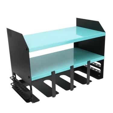 Imagem de Organizador de ferramentas elétricas, suporte de parede, fácil de instalar, rack de armazenamento de ferramentas elétricas multifuncional para oficina (azul)