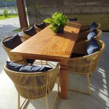 Imagem de Mesa de Madeira Maciça Rústica feita de Madeiras Nobres de Demolição (