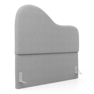 Imagem de Cabeceira Orgânica Cama Box King Size Sea 195cm com Frame Bouclé Cinza