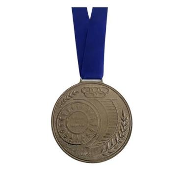 Imagem de Kit 50 Medalhas Honra ao Mérito Ouro Prata Bronze 6cm Aço - CRESPAR, B