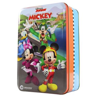 Imagem de Lata Divertida Mickey Aventuras Sobre Rodas - Kit 3 Livros, Adesivos, Giz de Cera e Pôster