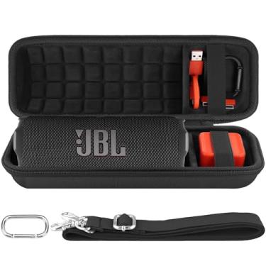 Imagem de co2CREA Capa de viagem rígida de substituição para JBL Flip 7 Flip 6 Flip 5 Alto-falante Bluetooth portátil à prova d'água (capa preta + interior preto)