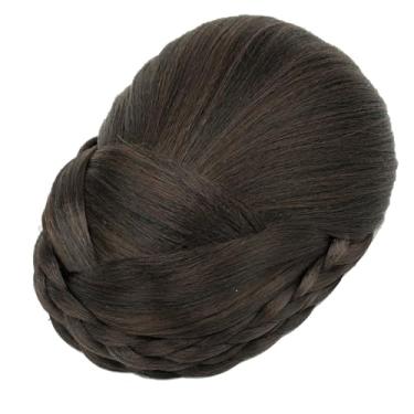 Imagem de IMISSU Cobertura de cabelo trançado chignon dançarina rosquinha pedaços de cabelo scrunchies coque de cabelo peruca grampos updo (M3 Chocolate marrom)