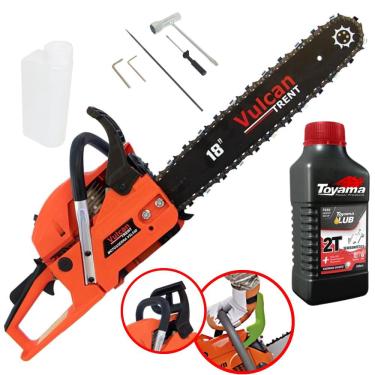 Imagem de Motosserra Profissional á Gasolina Vulcan VSL550 Com óleo toyama 2T 55cc 3HP 11.000RPM Com Sabres 18 Alto Desempenho e Robusta Para Corte e Poda de Ga