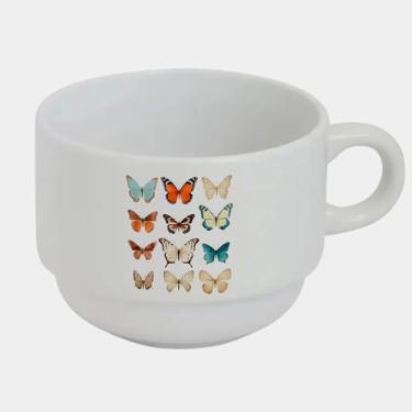 Imagem de Xícara Branca Bucks de Porcelana 180ml - TIPOS BORBOLETAS 2