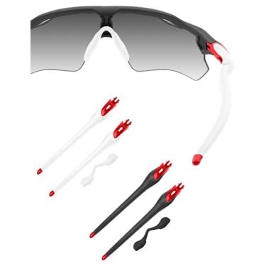 Imagem de HILEEN Óculos de sol vermelhos de substituição para óculos de sol Oakley Radar EV Path Pitch Advancer - preto + branco