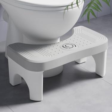 Imagem de Osivaex Banco Sanitário De Cócoras Para Adultos, Cocô 18 Cm Altura Banheiro, Pufe Portátil Pés, Agachamento Defecar, Plástico Resistente Design Antiderrapante, Cinza